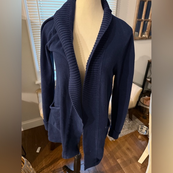 Tahari Sweaters - Tahari Deep Blue Knit Open Cardigan